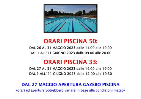 ORARI PISCINE